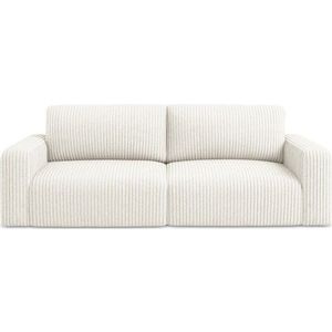 Krémová manšestrová rozkládací/s úložným prostorem pohovka 252 cm Kona – Makamii obraz