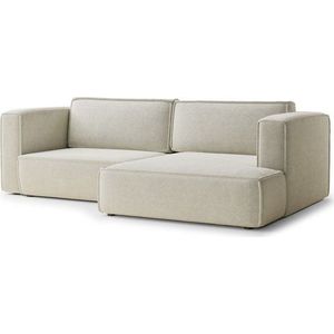 Krémová žinylková rozkládací/s úložným prostorem rohová pohovka (pravý roh/s lenoškou) Velto – Maison de Rêve obraz