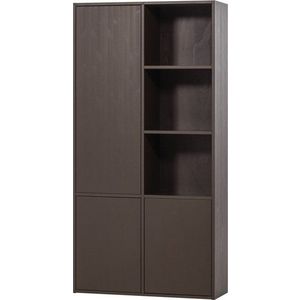 Tmavě hnědá modulární skříňka z borovicového dřeva 108x215 cm Meggy – WOOOD obraz