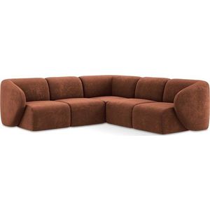 Žinylková rohová pohovka v terakotové barvě Lani – Makamii obraz