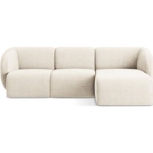 Béžová žinylková rohová pohovka (pravý roh/s lenoškou) Lani – Makamii obraz