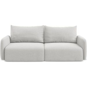 Světle šedá sametová rozkládací/s úložným prostorem pohovka 238 cm Kalena – Makamii obraz