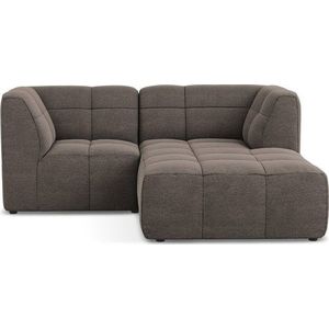 Hnědá rohová pohovka z textilie bouclé (pravý roh/s lenoškou) Aloha – Makamii obraz