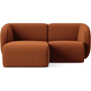 Sametová rohová pohovka v terakotové barvě (levý roh/s lenoškou) Lani – Makamii obraz