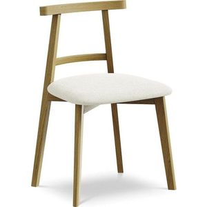 Krémová jídelní židle z masivního dřeva Ohelo – Makamii obraz