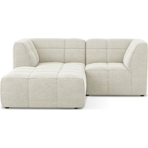 Béžová rohová pohovka z textilie bouclé (levý roh/s lenoškou) Aloha – Makamii obraz