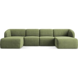 Zelená žinylková rohová pohovka (do "U") Lani – Makamii obraz