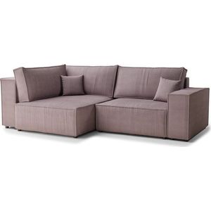 Fialová manšestrová rozkládací/s úložným prostorem rohová pohovka (levý roh/do L) Tonga – Maison de Rêve obraz