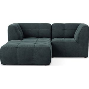 Modrá sametová rohová pohovka (levý roh/s lenoškou) Aloha – Makamii obraz