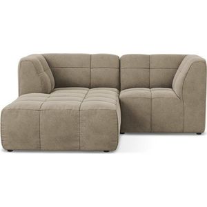 Hnědá sametová rohová pohovka (levý roh/s lenoškou) Aloha – Makamii obraz