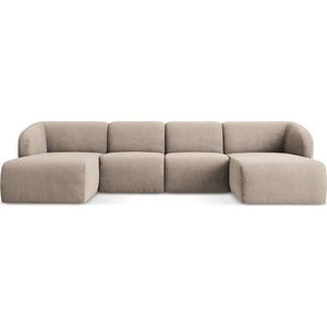 Světle hnědá žinylková rohová pohovka (do "U") Lani – Makamii obraz