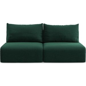 Tmavě zelená sametová rozkládací/s úložným prostorem pohovka 216 cm Kalena – Makamii obraz