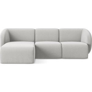 Světle šedá sametová rohová pohovka (levý roh/s lenoškou) Lani – Makamii obraz