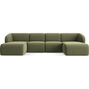 Zelená sametová rohová pohovka (do "U") Lani – Makamii obraz