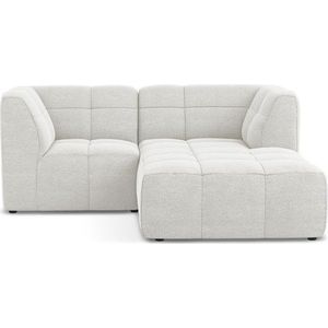 Bílá rohová pohovka z textilie bouclé (pravý roh/s lenoškou) Aloha – Makamii obraz