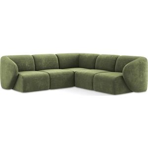 Zelená žinylková rohová pohovka Lani – Makamii obraz