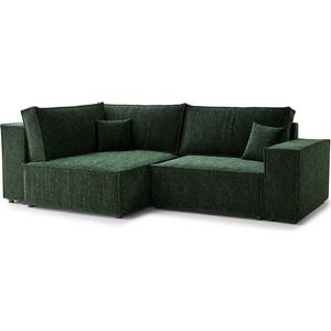 Tmavě zelená žinylková rozkládací/s úložným prostorem rohová pohovka (levý roh/do L) Tonga – Maison de Rêve obraz