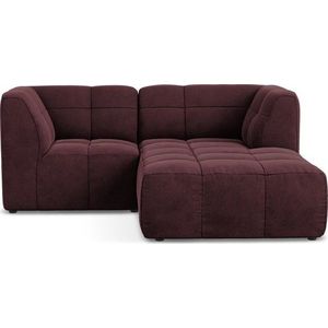 Vínová sametová rohová pohovka (pravý roh/s lenoškou) Aloha – Makamii obraz