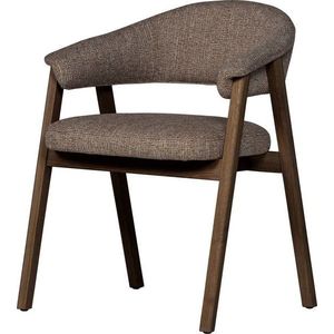 Hnědá čalouněná jídelní židle s područkami Tunar – WOOOD obraz