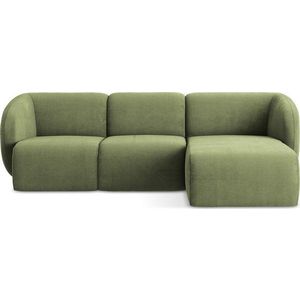 Zelená žinylková rohová pohovka (pravý roh/s lenoškou) Lani – Makamii obraz