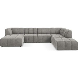 Šedá sametová rohová pohovka (do "U") Aloha – Makamii obraz