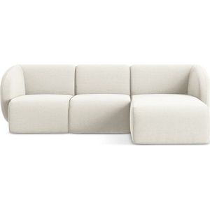 Béžová sametová rohová pohovka (pravý roh/s lenoškou) Lani – Makamii obraz