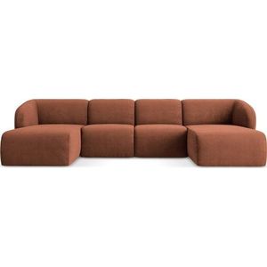 Žinylková rohová pohovka v terakotové barvě (do "U") Lani – Makamii obraz