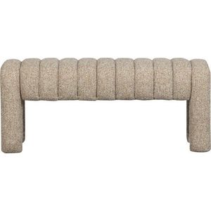 Světle hnědá polstrovaná lavice z textilie bouclé Frex – WOOOD obraz