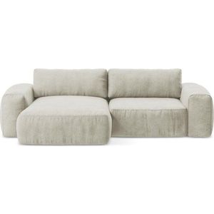 Béžová žinylková rozkládací rohová pohovka (levý roh/s lenoškou) Kuki – Makamii obraz