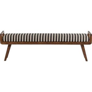 Černobílá dřevěná/polstrovaná lavice Valo – WOOOD obraz