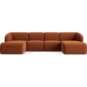 Sametová rohová pohovka v terakotové barvě (do "U") Lani – Makamii obraz