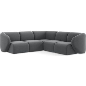 Šedá sametová rohová pohovka Lani – Makamii obraz