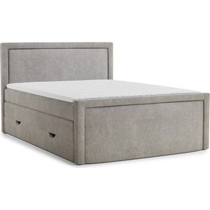 Šedobéžová boxspring postel s úložným prostorem 200x200 cm Fresco – Maison de Rêve obraz