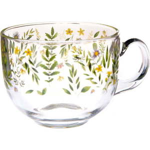 Zelený skleněný hrnek 500 ml Wildflowers – Dakls obraz