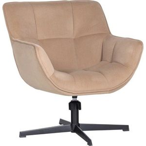 Béžové otočné sametové křeslo Wibo – WOOOD obraz