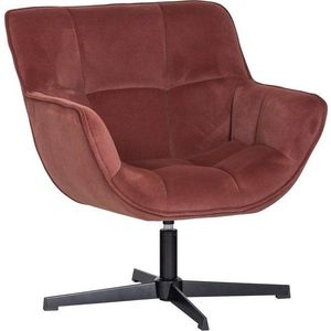 Otočné sametové křeslo v terakotové barvě Wibo – WOOOD obraz
