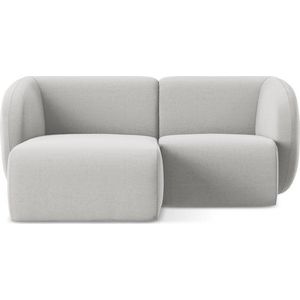 Světle šedá sametová rohová pohovka (levý roh/s lenoškou) Lani – Makamii obraz