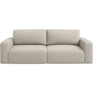 Béžová manšestrová rozkládací/s úložným prostorem pohovka 252 cm Kona – Makamii obraz