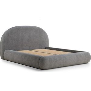 Šedá čalouněná dvoulůžková postel s úložným prostorem s roštem 160x200 cm Maumere – Maison de Rêve obraz