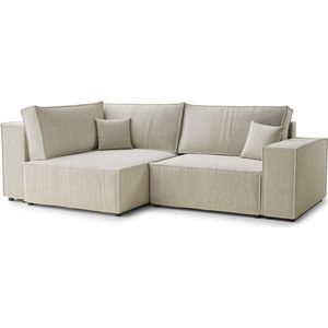 Krémová žinylková rozkládací/s úložným prostorem rohová pohovka (levý roh/do L) Tonga – Maison de Rêve obraz