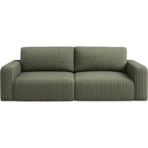 Zelená manšestrová rozkládací/s úložným prostorem pohovka 252 cm Kona – Makamii obraz