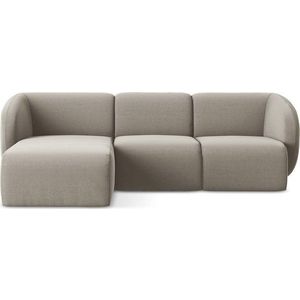 Světle hnědá sametová rohová pohovka (levý roh/s lenoškou) Lani – Makamii obraz