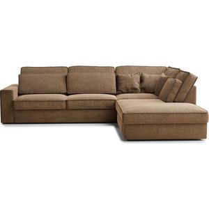 Světle hnědá žinylková rohová pohovka (pravý roh/do L) Kirou – Maison de Rêve obraz