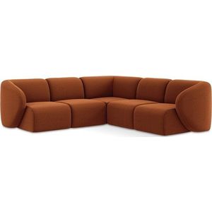 Sametová rohová pohovka v terakotové barvě Lani – Makamii obraz
