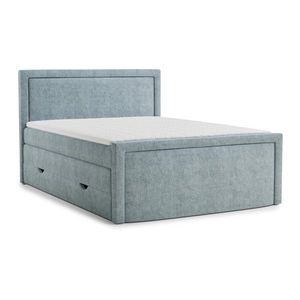 Světle modrá boxspring postel s úložným prostorem 200x200 cm Fresco – Maison de Rêve obraz