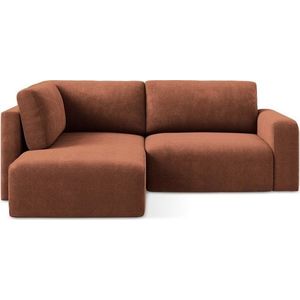 Žinylková rozkládací/s úložným prostorem rohová pohovka v terakotové barvě (levý roh/do L) Kona – Makamii obraz