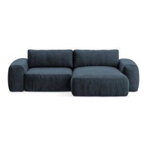 Tmavě modrá žinylková rozkládací rohová pohovka (pravý roh/s lenoškou) Kuki – Makamii obraz