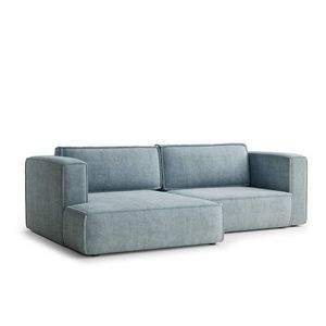 Světle modrá žinylková rozkládací/s úložným prostorem rohová pohovka (levý roh/s lenoškou) Velto – Maison de Rêve obraz