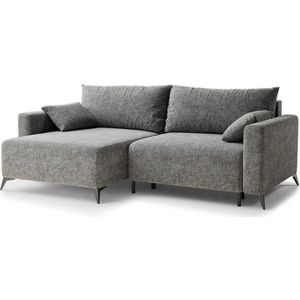 Šedá žinylková rozkládací/s úložným prostorem rohová pohovka (levý roh/s lenoškou) Leon – Maison de Rêve obraz