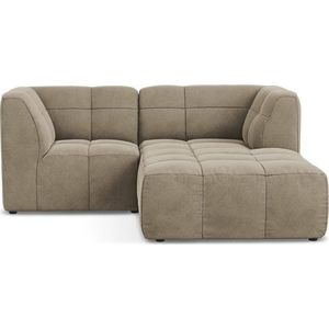 Hnědá sametová rohová pohovka (pravý roh/s lenoškou) Aloha – Makamii obraz